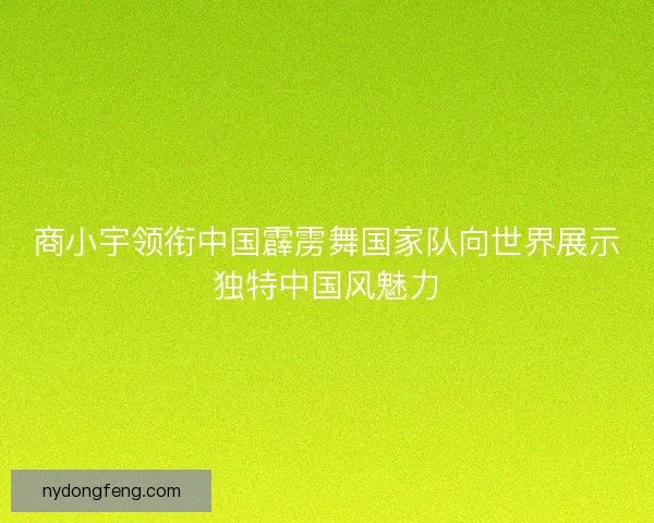 商小宇领衔中国霹雳舞国家队向世界展示独特中国风魅力 商小宇领衔中国霹雳舞国家队向世界展示独特中国风魅力